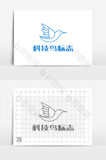 科技线条鸟logo标志图片