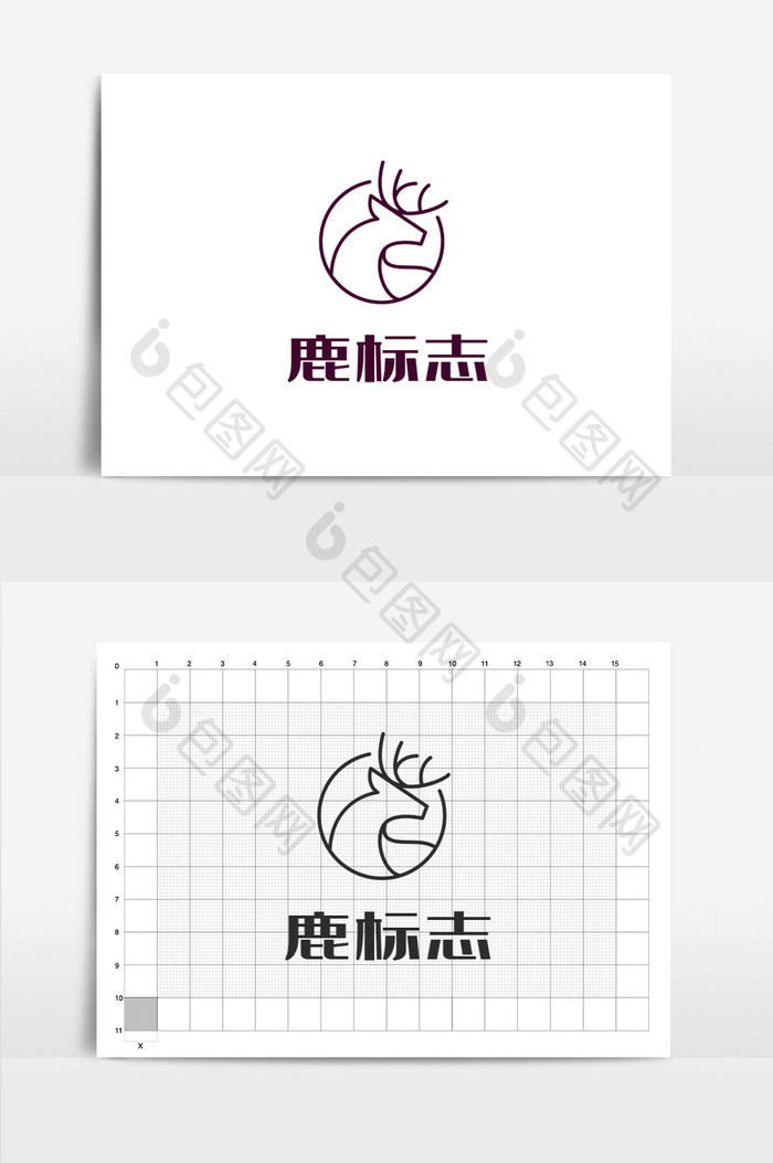 时尚简介线条鹿logo