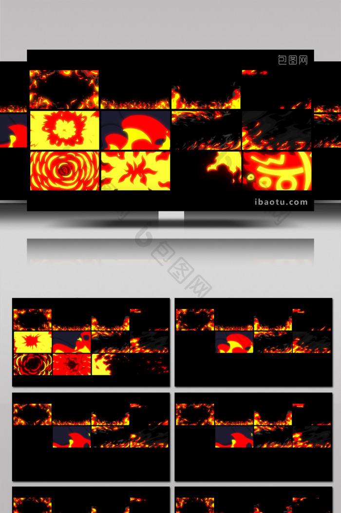 燃烧火焰转场动画卡通手绘风格视频AE模板