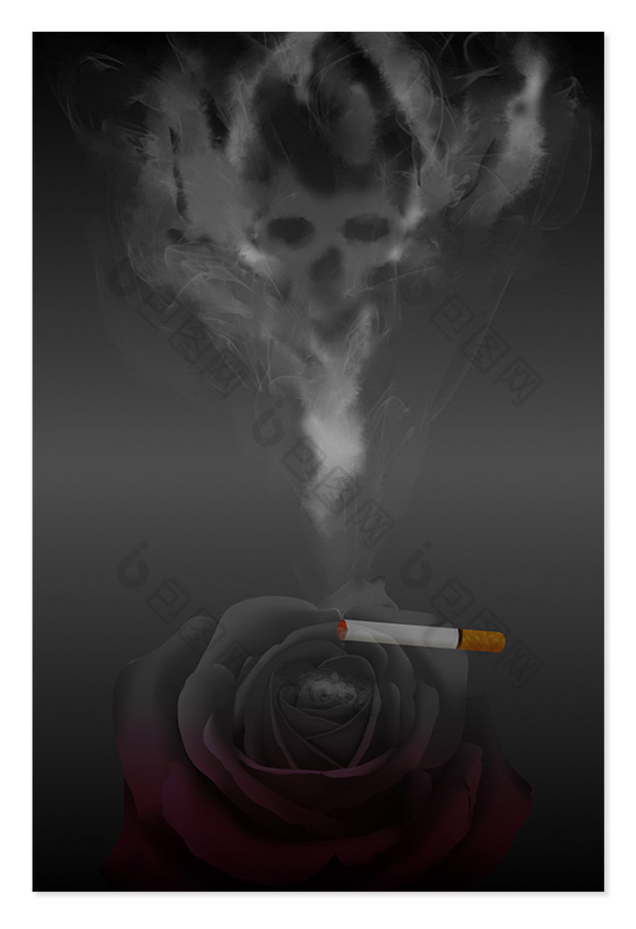 黑色珍爱生命禁止吸烟世界无烟日背景