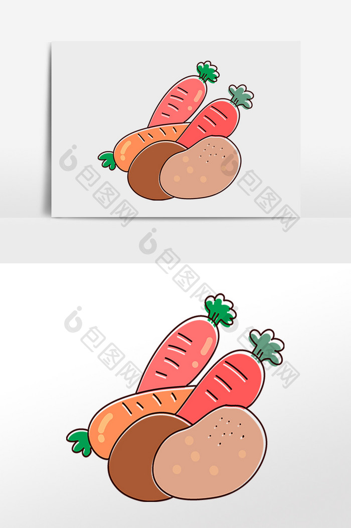 卡通营养蔬菜土豆萝卜