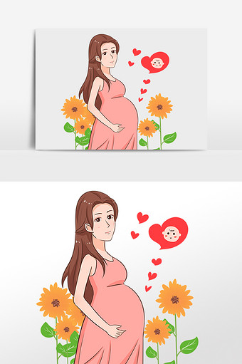 卡通孕妇图片