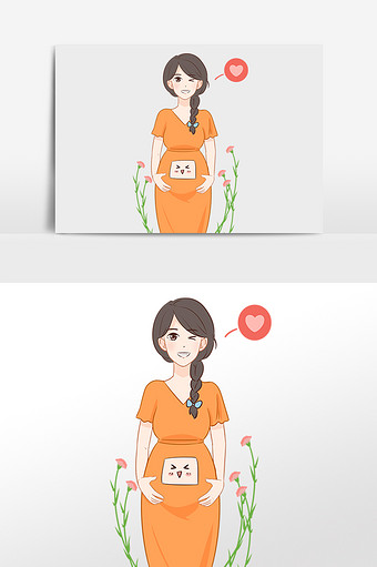 卡通孕妇图片
