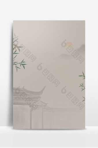 复古中国风门楼古建筑水墨背景图片