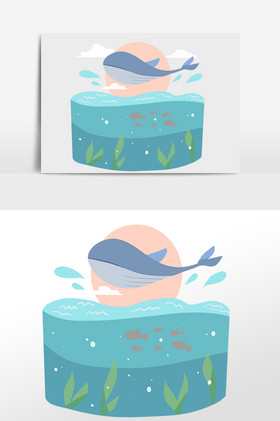 地球日海洋生态保护海豚