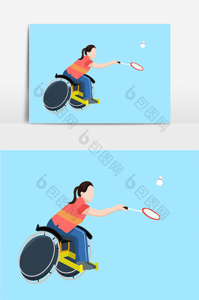 元素设计全国助残日残疾人运动公益羽毛球