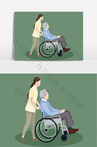 全国助残日残疾人推轮椅元素设计公益图片