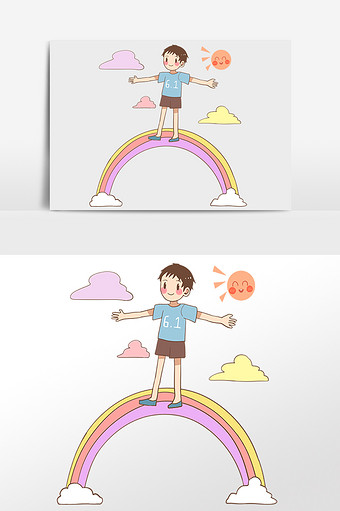 六一儿童节彩虹男孩