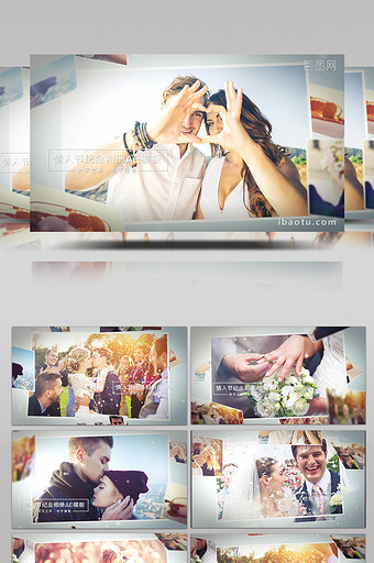 婚礼情人节空间感浪漫相册展示AE模板图片
