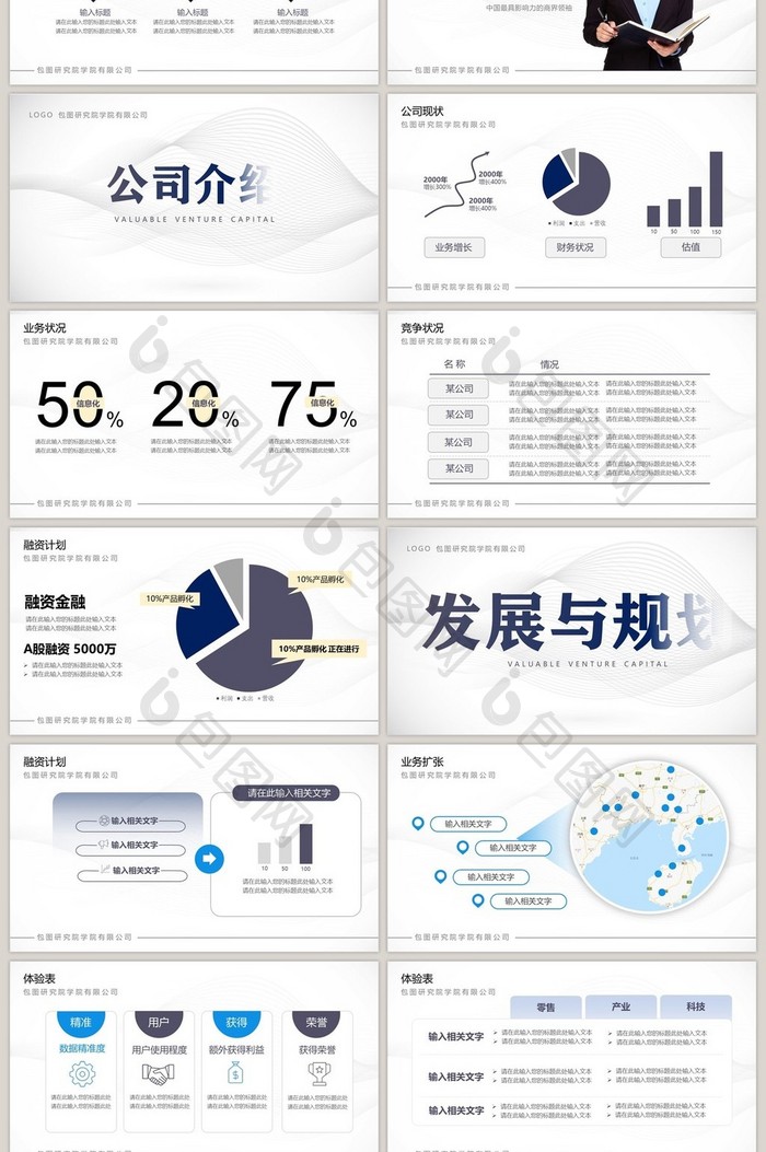 简约通用全行业商业融资计划书PPT模板