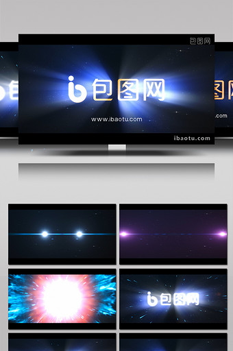两点光源震撼碰撞爆炸logo特效AE模板图片