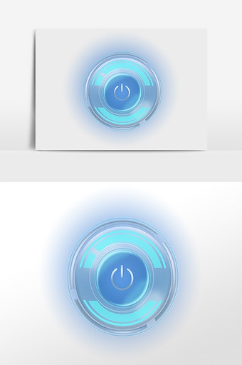 蓝色闪光科技风按钮