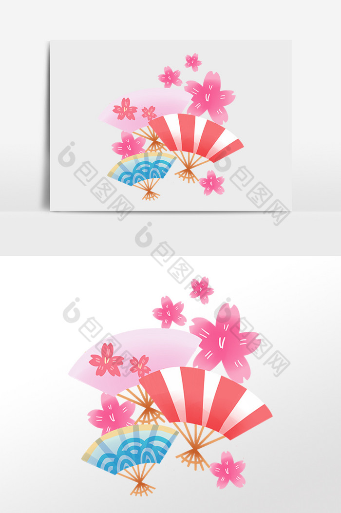 日式和风樱花扇子图片图片