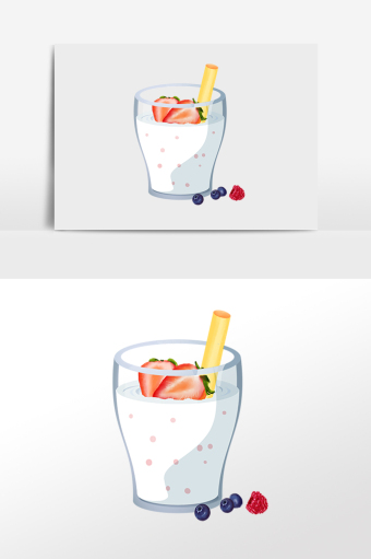 饮品水果酸奶牛奶
