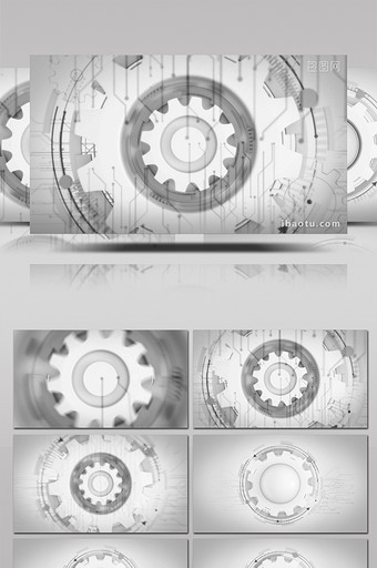 未来科技机械齿轮转动LOGO动画AE模板图片