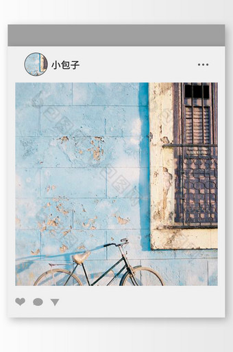 简约斑驳墙下的自行车头像图片