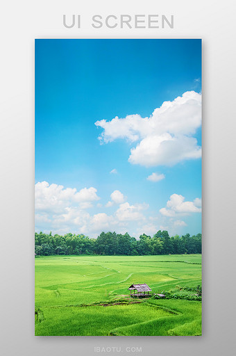 蓝色天空田野手机合成风景壁纸图片