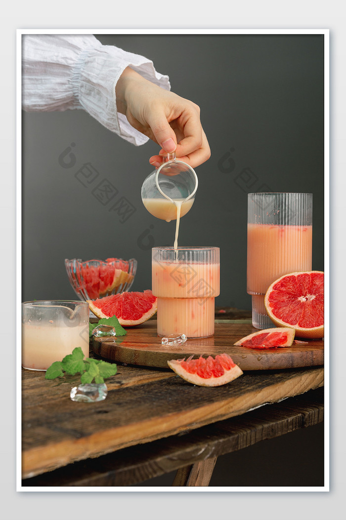 美食夏日冷饮西柚汁摄影图片