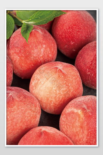 粉色桃子排列在一起图片