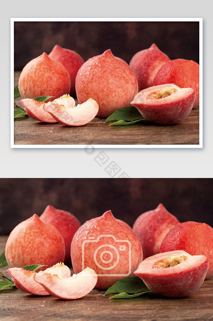 桃子切块切半摄影图片图片
