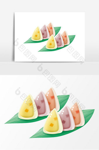 端午节水晶粽卡通粽子插画元素图片