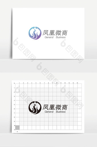 大气时尚凤凰图形购物电商微商logo图片