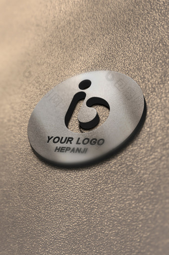 磨砂金属纹路金属立体字logo标志样机图片