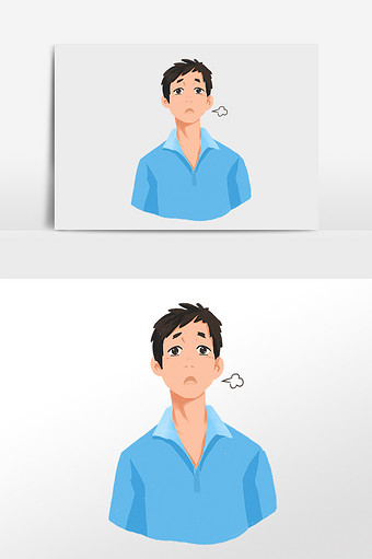 男生表情叹气感叹