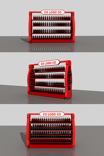 饮料汽水商超陈列展示架模型图片