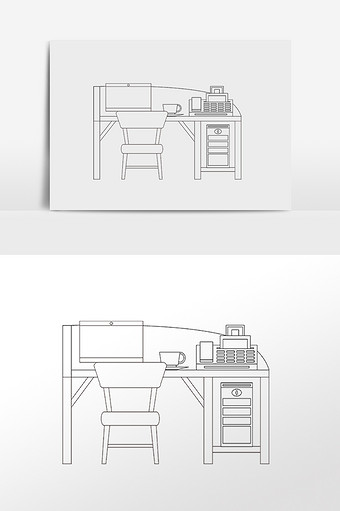 浏览本次作品的用户还可能对线描,办工桌,办公室,办公工具,办公桌椅