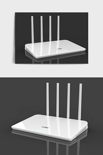 白色简约无线路由器C4D模型图片