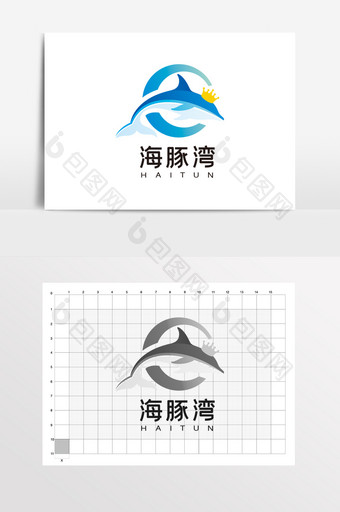 海豚旅游 游泳母婴LOGO标志VI图片