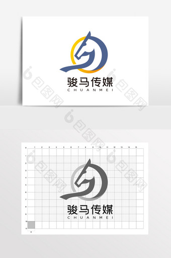 骏马娱乐传媒广告LOGO标志VI图片