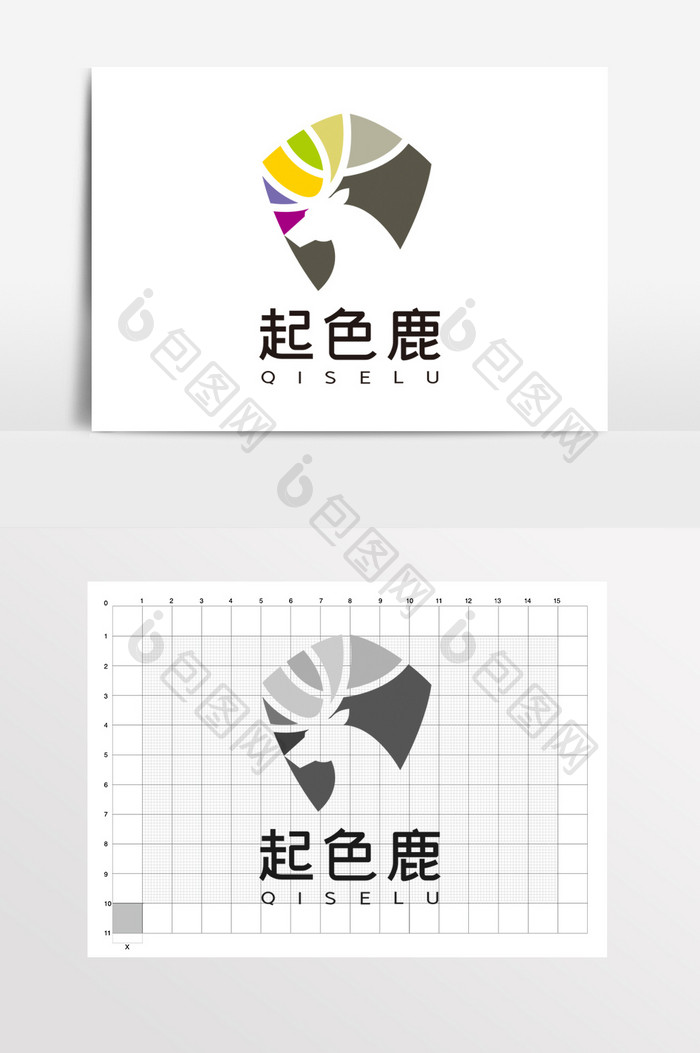 鹿盾牌传媒门业LOGO标志VI