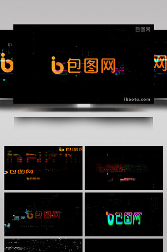 15组色彩分离毛刺干扰文字pr模板图片下载