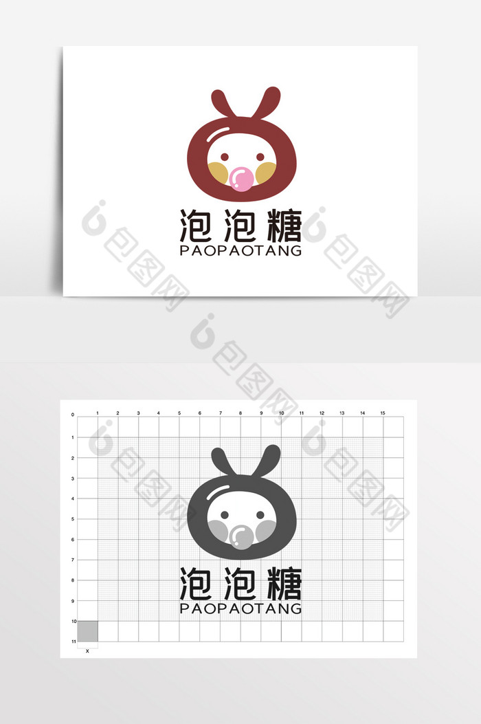 糖果屋泡泡糖小兔子LOGO标志VI图片图片