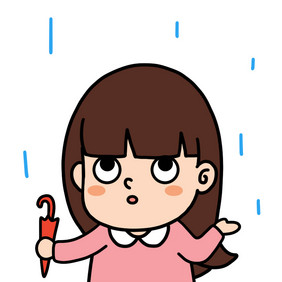 女孩表情包-下雨了动图GIF