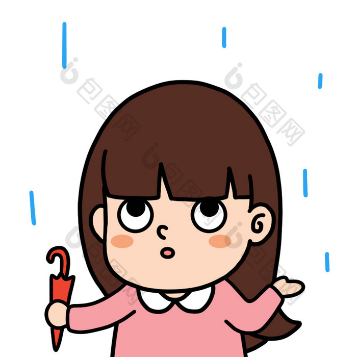 女孩表情包-下雨了动图GIF