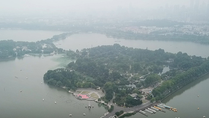 南京玄武湖壮观大气航拍