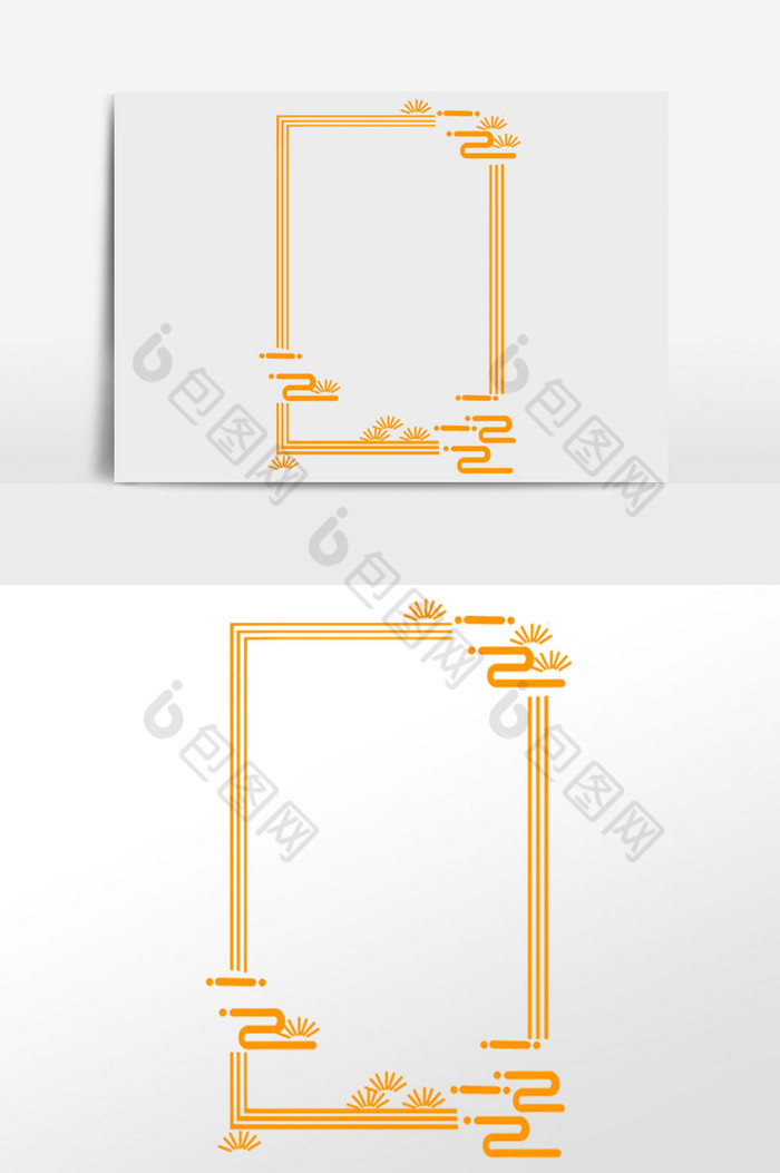 中式花纹线性框图片图片