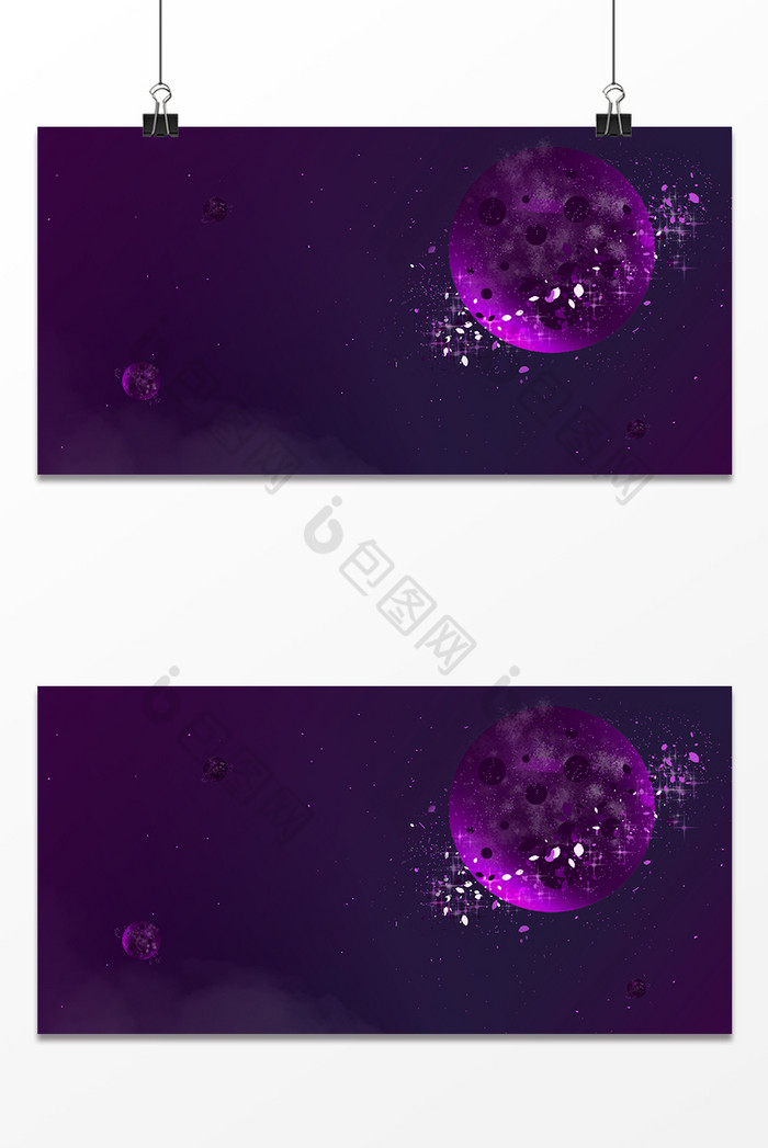 几何月球紫色月亮图片