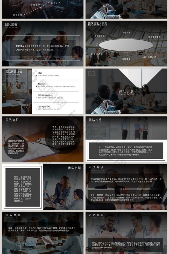 黑色高端商务风团队建设培训PPT模板