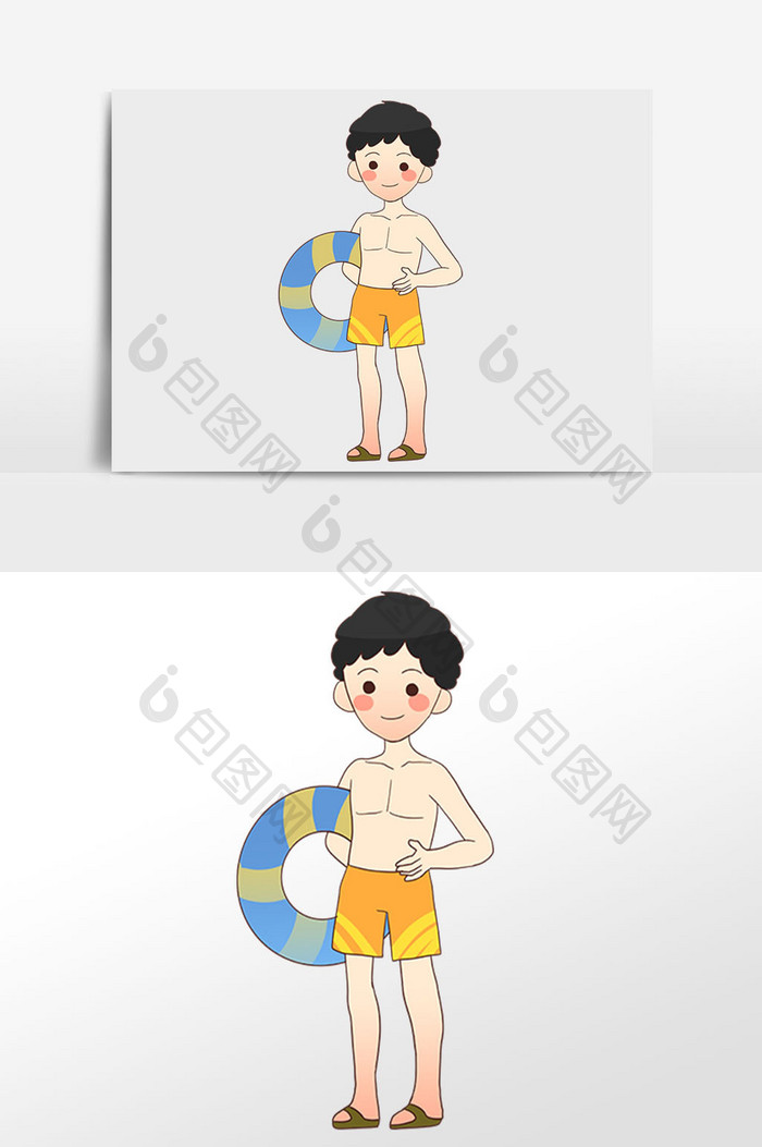 夏至游泳男孩夏日