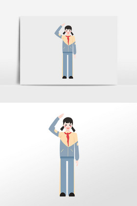 小学生少先队员敬礼