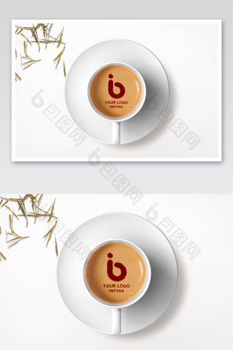 清新午后下午茶咖啡拉花logo标志样机图片