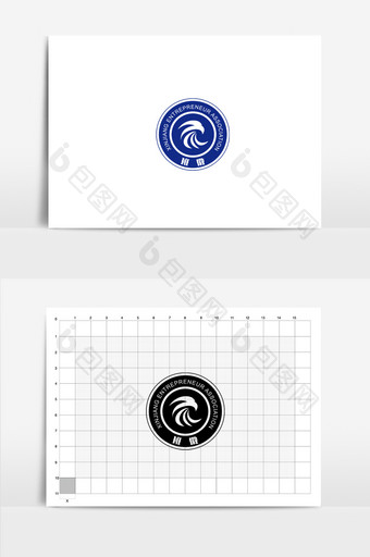 蓝色大气班徽logo图片
