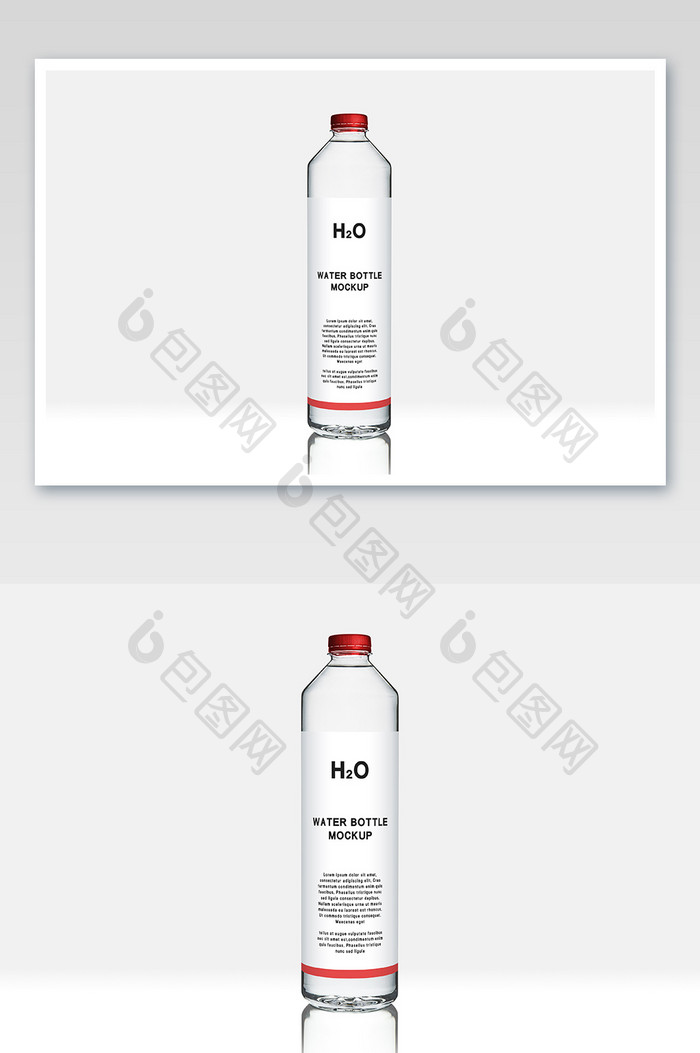 红色瓶子矿泉水瓶任意改色水瓶标志包装样机