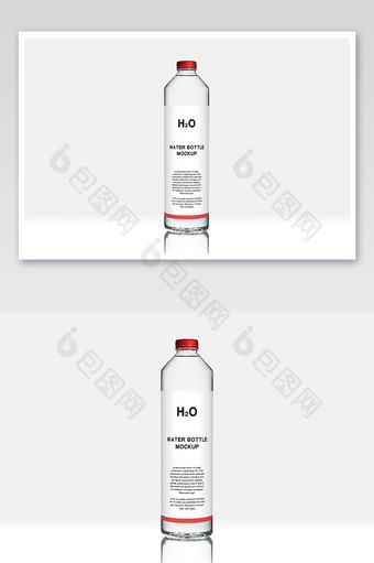 红色瓶子矿泉水瓶任意改色水瓶标志包装样机图片