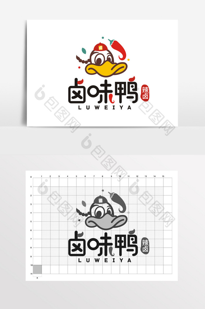 鸭脖卤货鸭货餐饮LOGO标志VI