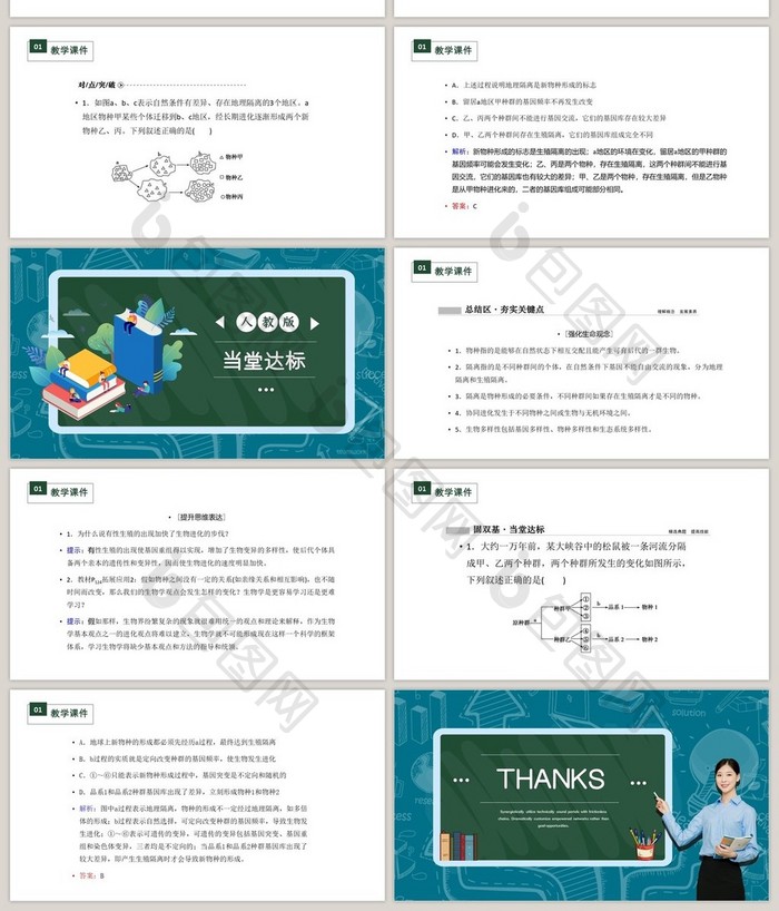 简约大气12年级生物课件PPT模板